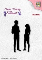 Sil086 - Nellie Snellen Clearstamp silhouet - A Date - stempel man vrouw paar of koppel stel mensen