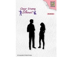 Sil086 - Nellie Snellen Clearstamp silhouet - A Date - stempel man vrouw paar of koppel stel mensen