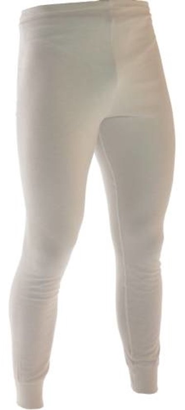Witte thermolegging, aansluitend model met geribbelde enkel.