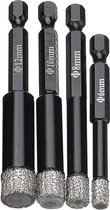 ACTIESET - Tegelboren met Wax - 6, 8, 10 en 12mm