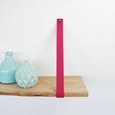 Leren plankdragers roze – 2,5 cm breed – Echt leer –  Set van 2 stuks - Handmade in Holland - 18 kleuren!