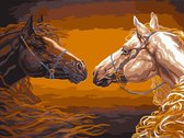 Schilderen op Nummer - Paarden - Painting by Numbers - 50x40 cm - Complete Set