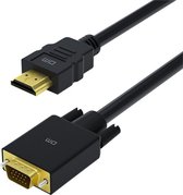 DrPhone DM33 HDMI naar VGA Kabel -1080P HD – 10,2 Gbps met audio adapter kabel – 1.8M- Zwart