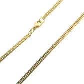 Dichte gourmet ketting 60cm 3mm staal goudkleurig heren dames