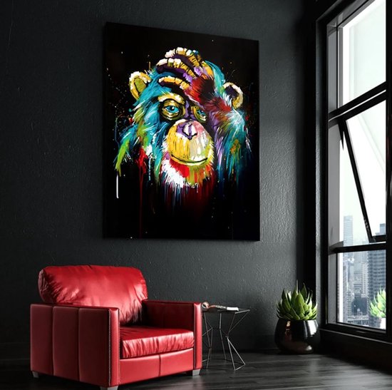 MuchoWow© Canvas Schilderij 120x80 cm Kamer Muur Schilderijen Decoratie Woonkamer Slaapkamer Room Decor Wall Decoration Art Painting Olifant - Watercolor - Wilde Dieren - Luxe
