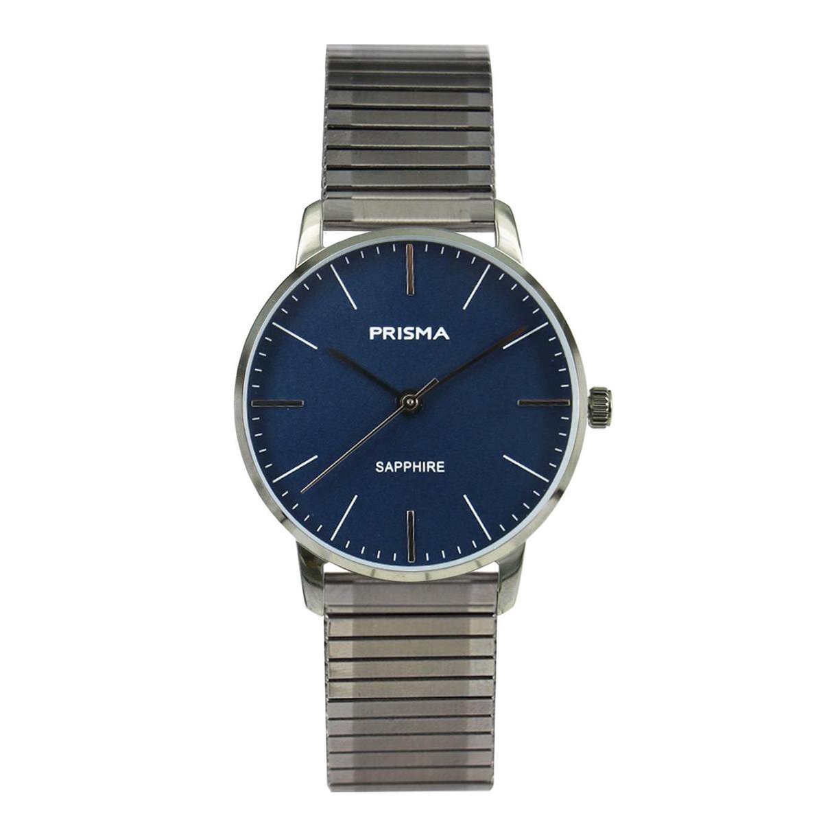 Prisma Horloge P.2092.54E Edelstaal Blauw - Rekband