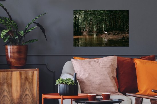 Stickers Stickers muraux - Héron - Forêt - Lac - 60x40 cm - Film adhésif