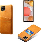 Samsung Galaxy A42 Telefoonhoesje | PU Leren Back Cover | Pasjeshouder | Cognac Bruin