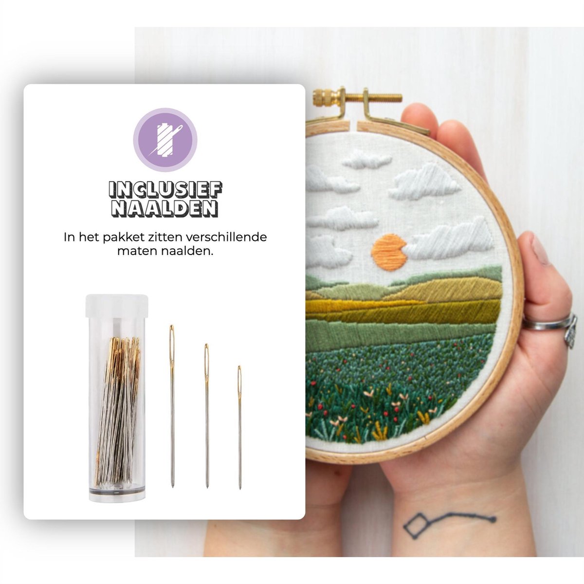 DIY Borduurpakket - Complete borduurset voor volwassenen & kinderen - 100 kleuren — afbeelding 5