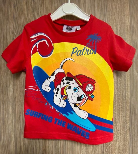 T-shirt Paw Patrol Nickelodeon Surfing The Waves. Taille 98 cm / 3 ans