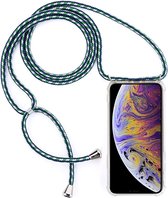 Apple iPhone XS Max Hoesje - Mobigear - Lanyard Serie - TPU Hoesje met koord - Transparant / Groen - Hoesje Geschikt Voor Apple iPhone XS Max