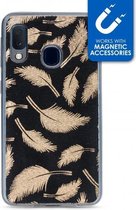 Samsung Galaxy A20e Hoesje - My Style - Magneta Serie - TPU Backcover - Golden Feathers - Hoesje Geschikt Voor Samsung Galaxy A20e