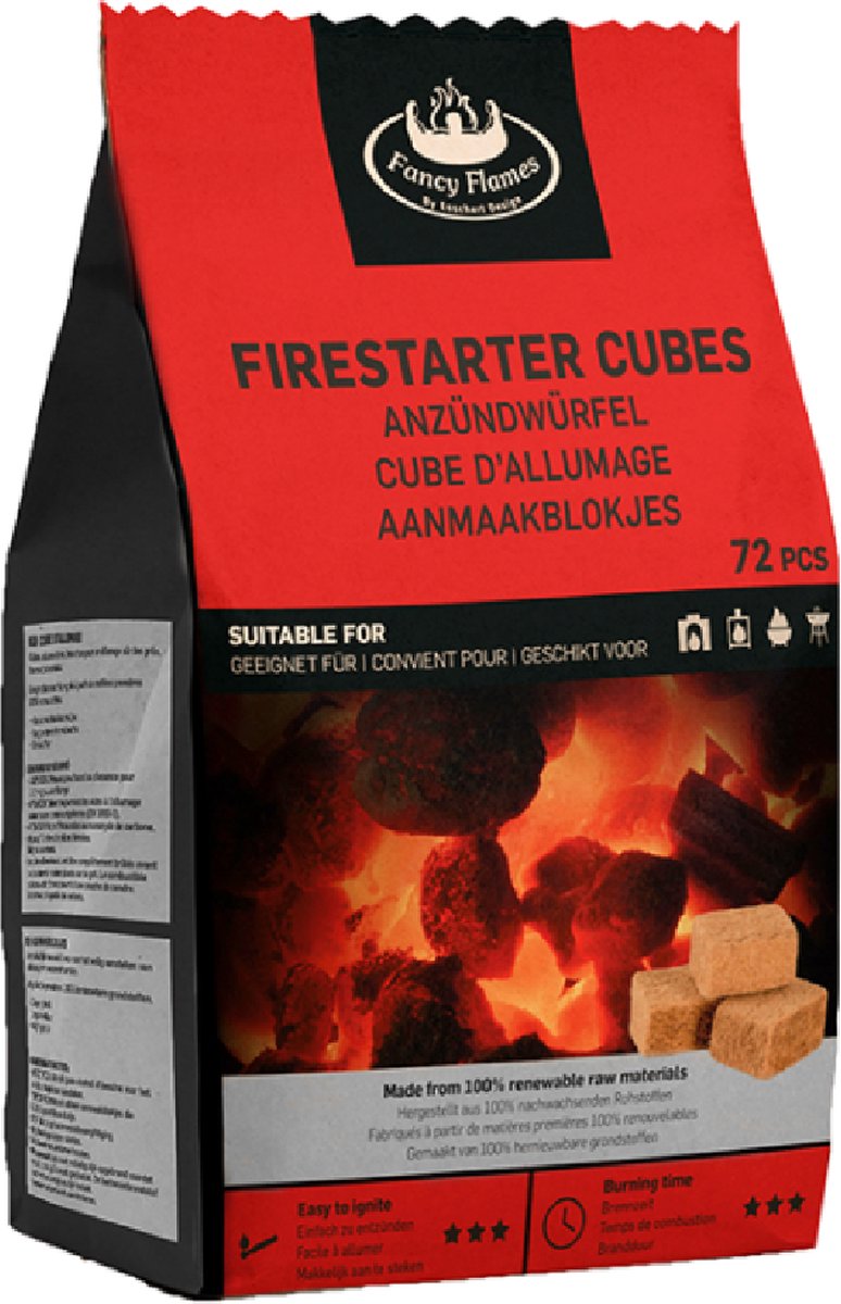 Allume feu cubes bois 100% naturel 72 pcs