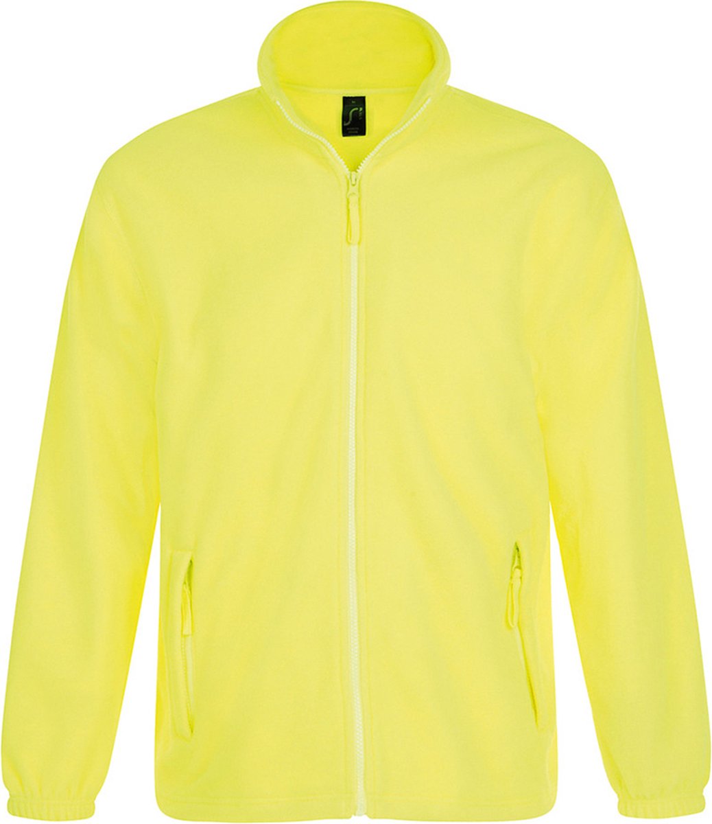 SOLS Heren North Full Zip Outdoor Fleece Jacket Neon Geel