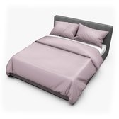 Dream Sheets - Luxe Dekbedovertrek (set) - 1 persoons - 140x200/220cm - Katoen Satijn - Roze