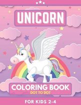 Unicorn Coloring Book For Kids 2-4. Dot To Dot.