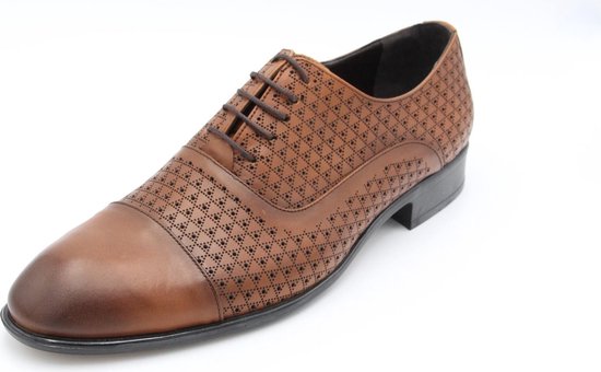 Veterschoenen Exclusief schoenen Nette Herenschoenen met gaatjes 1190 Leer Cognac . bol