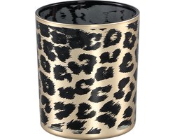 PTMD Desiree Windlicht Cheetah - H10 x Ø9 cm - Glas - Goud