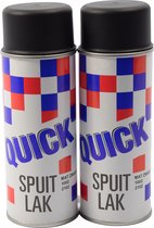 spuitverf Mat zwart sneldrogend 2x Spuitbus - Quick - Spuitlak - Mat zwart 800ml