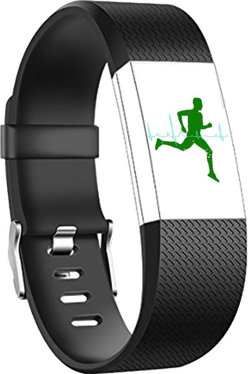 Merkloos Siliconen bandje - Fitbit Charge 2 - Zwart - Large