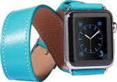 Geschikt voor de Apple watch 42mm / 44mm - double strap bandje - Turquoise