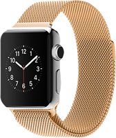 Milanees Stalen Sporthorloge Bandje - Geschikt voor Apple Watch 1, 2, 3, 4, 5, 6, SE & Nike+ 42mm & 44mm "Mannenbreedte" Series - Milanees Staal - Goud - RVS - Metaal