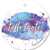 Tallies Cards - kadokaartjes  - bloemenkaartjes - Toffe Tante - Aquarel - set van 5 kaarten - bedankkaart - bedankt - 100% Duurzaam