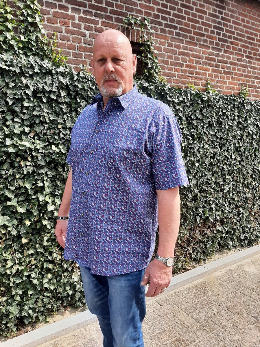 GCM Henderson Overhemd Blauw Korte mouw Maat 3XL BIG MEN SIZE