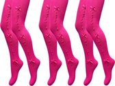 3 Pack Maillots - Meisjes - Strikjes - Fuchsia - Maat 110/116