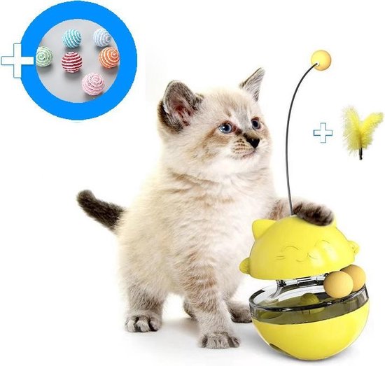 Kattenspeeltjes Intelligentie Kattenspeelgoed Katten Kat Cat Toy Kitten –  Geel Voeding... | bol.com