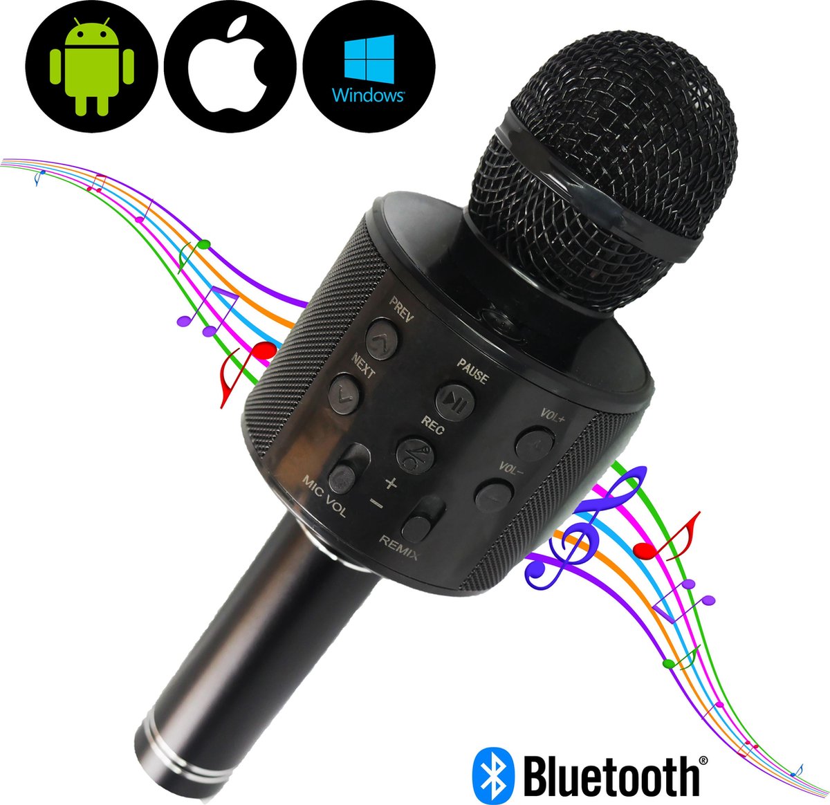 Draadloze Karaoke Microfoon - Draadloos - Bluetooth Android/iPhone/Apple -  HiFi... | bol.com