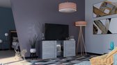 CORA - TV Meubel - Grijs / Monaco Eiken - Modern Design - Met LED-verlichting - Krasbestendig - Ophangbaar