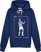 Collect The Label - Hippe Boxer Tattoo Hoodie - Donker Blauw - Unisex - XXL