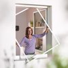 Moustiquaire de fenêtre | Moustiquaire | 130 x 150 cm, cadre en aluminium blanc avec moustiquaire anthracite
