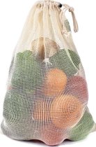 Herbruikbare Groente en Fruit Tas - Katoen Met Hennepkoord - Groente en Fruit Zak - 25CM x 31CM - Herbruikbaar - Zero Waste