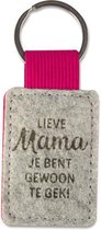 Vilten sleutelhanger "Te gekke Mama"