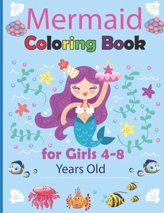 Mermaid Coloring Book for Girls 4-8 Years Old - cover