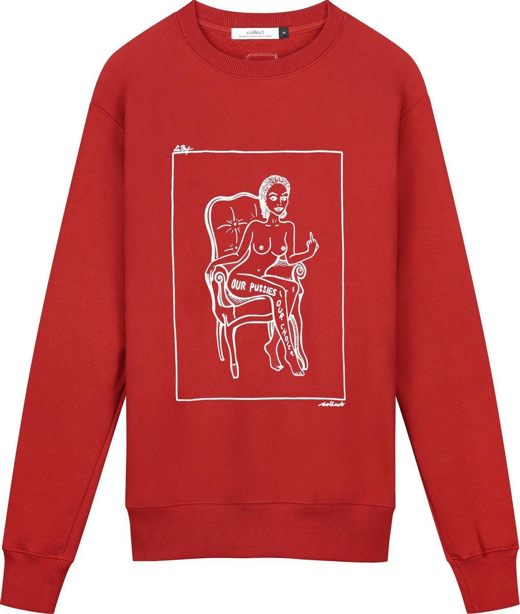 Collect The Label - Hippe Trui - Our Pussies Our Choice Sweater - Rood - Unisex - XXS