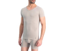 Noshirt Short Sleeve - Original Cotton - Heren Ondershirt - Regular V - Invisible Khaki - Maat M