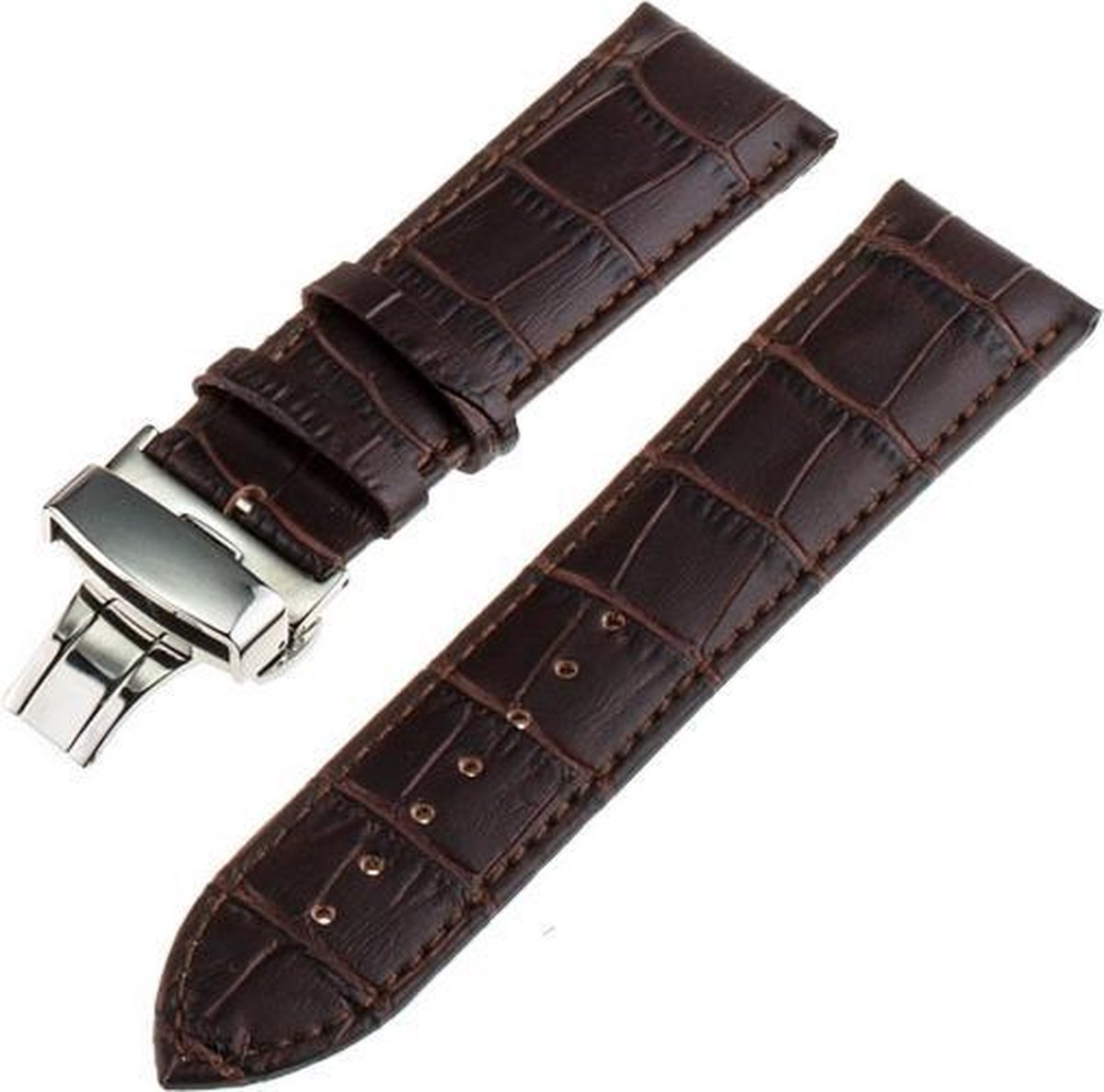 Geschikt voor Samsung Galaxy Watch leren luxe band - donkerbruin - 45mm / 46mm