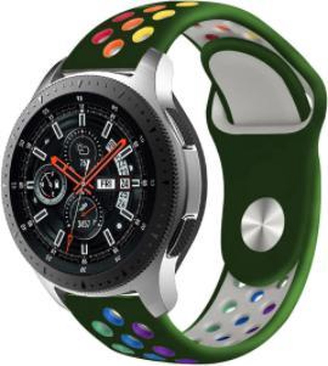 Sportband – geschikt voor Samsung Galaxy Watch (41mm / 42mm) – legergroen/kleurrijk