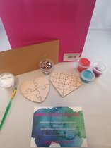 DIY knutselpakket puzzel hart 2x, kindercrea