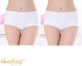 Gading® zomer ondergoed 2 PACK dames onderbroeken slip - wit  - XL