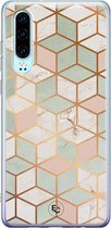 Huawei P30 hoesje - Pastel Kubus - Siliconen - Soft Case Telefoonhoesje - Print - Multi