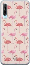 Huawei P Smart Pro hoesje - Flamingo - Siliconen - Soft Case Telefoonhoesje - Print - Roze