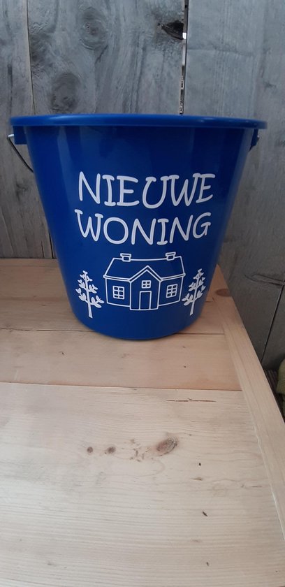 Emmer - Tekst - 5 liter - Blauw - Nieuwe Woning - Kado - Gift | bol.com