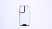 Samsung Galaxy S21 Ultra Space Collection Smoke - Transparant hoesje - Anti kras - Zwarte rand