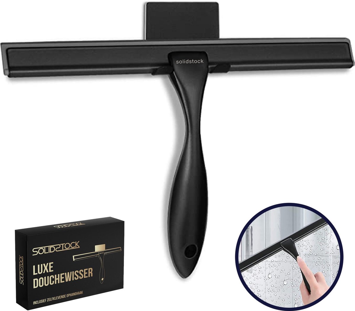 Douchewisser Zwart Luxe Trekker Douche Raamwisser met