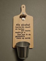 Broodplank - Opener = Flesopener - Als Alcohol bacteriën - Kado - Gift