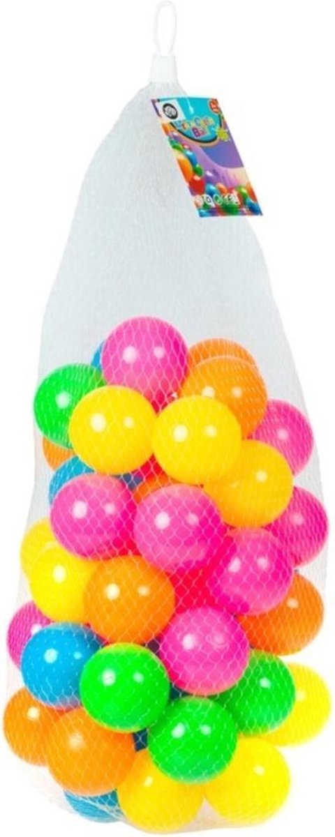 Kunststof ballenbak ballen 150x stuks 6 cm neon kleuren - Speelgoed ballenbakballen gekleurd - Concord